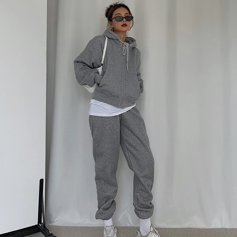 

Fleece Sweatpant Pocket Warm Winter Thick Solid Tracksuit Women Sporty Drawstring Elastic Waist Jogger Pant 2023 new y2k trouser