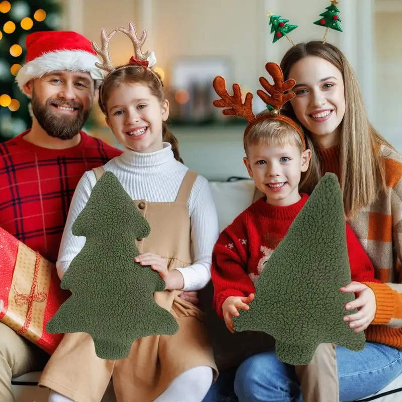 

Подушка в форме рождественской елки, 3D набивная плюшевая игрушка, подушка, пушистая Рождественская плюшевая подушка, мягкая плюшевая кукла, игрушка, декоративные подушки