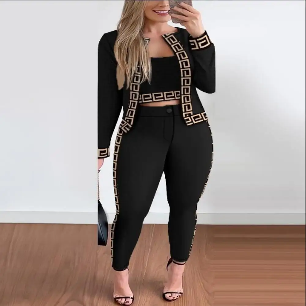 Fashionable And Casual 2023 New Beautiful Women's Printed Cardigan Sling Pants Long Sleeve Temperament 3PK Set
Fashionable And Casual 2023 New Beautiful Women's Printed Cardigan Sling Pants Long Sleeve Temperament 3PK Set