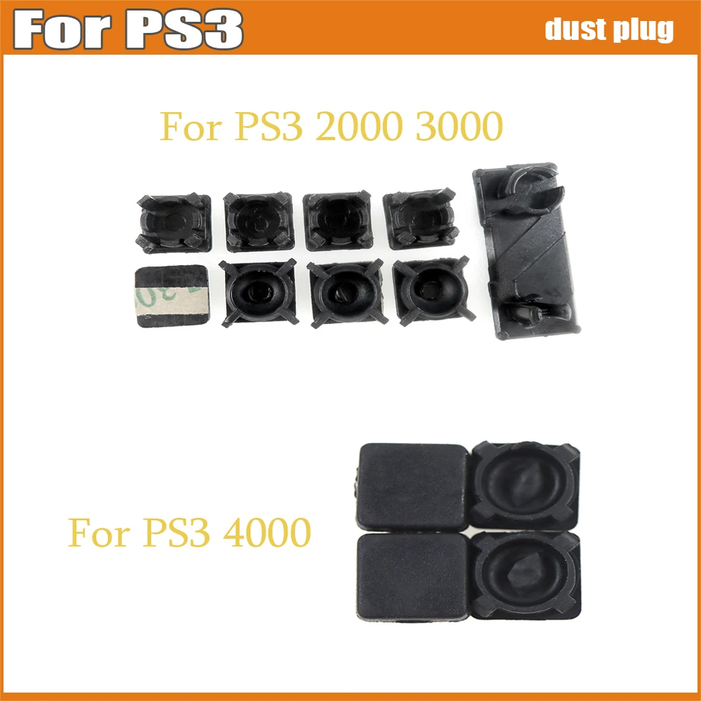 

100Sets 9 in 1 Full set dust plug cover Screw Rubber Plug Rubber Feet Cover Set For PS3 slim 2000 3000 / 4000 Console