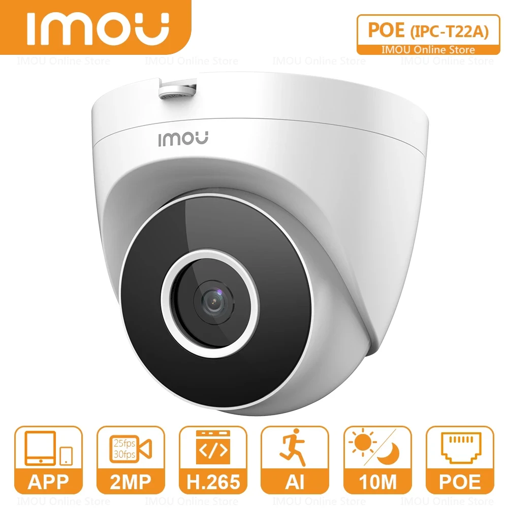 IMOU Dome PoE IP Camera 1080P H.265 Eyeball PoE Camera Night Vision Human and Motion Detection Indoor Security Surveillance
IMOU Dome PoE IP Camera 1080P H.265 Eyeball PoE Camera Night Vision Human and Motion Detection Indoor Security Surveillance