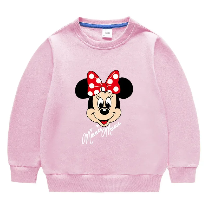 

MINISO Disney Mickey Mouse and Donald Duck Sweatshirt Children's Long-sleeved Cotton Top for Girls Round Neck Bottoming Shirt