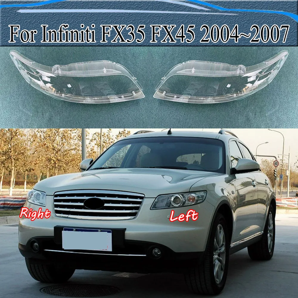 

For Infiniti FX35 FX45 2004~2007 Headlamp Cover Transparent Lamp Shade Shell Lens Plexiglass Replace Original Lampshade