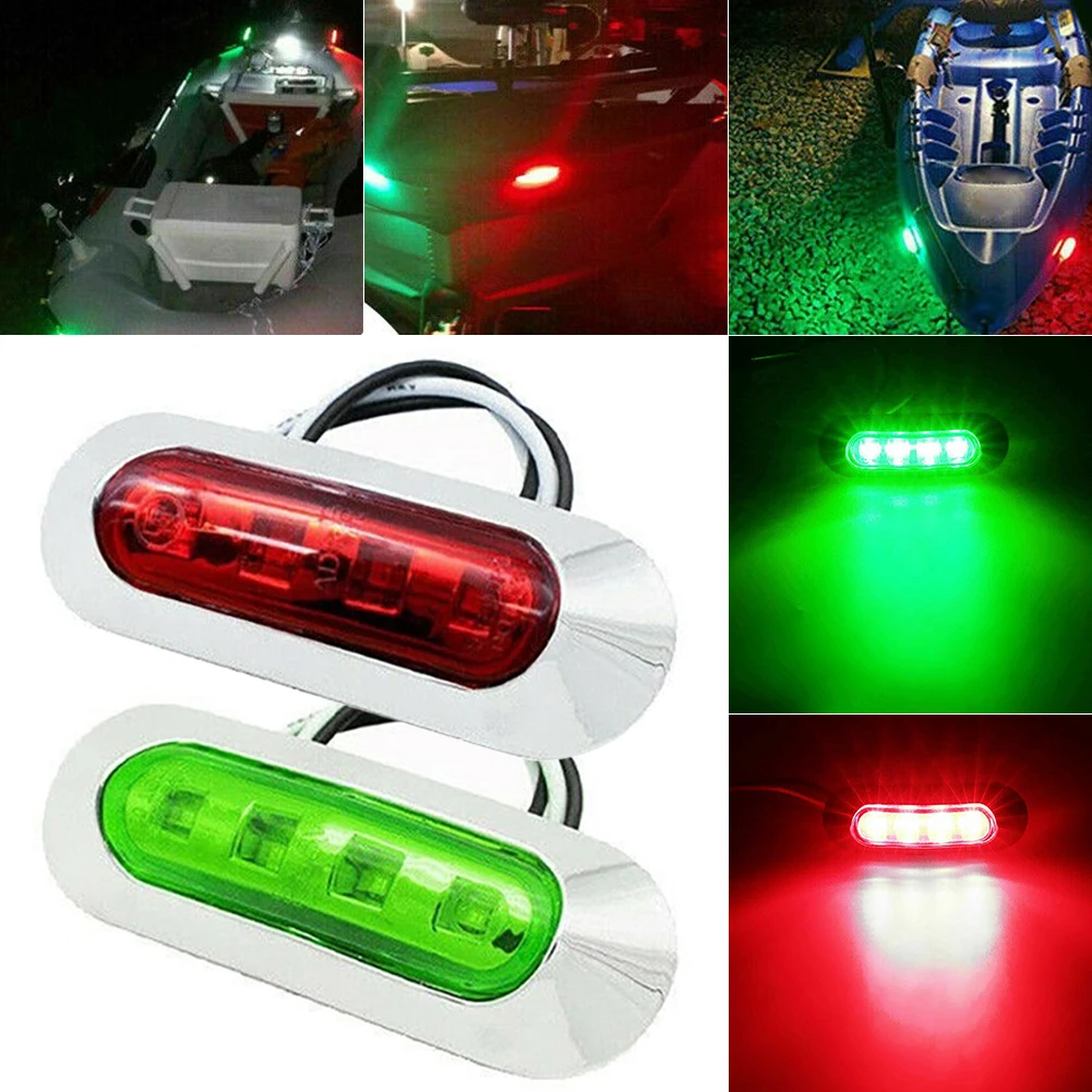 2Pcs 3.8" LED Boat Navigation Light 4LED Red Green Stern Light Waterproof Bow Pontoon Signal Light 12V-24V For Sailboat Kayak
2Pcs 3.8" LED Boat Navigation Light 4LED Red Green Stern Light Waterproof Bow Pontoon Signal Light 12V-24V For Sailboat Kayak