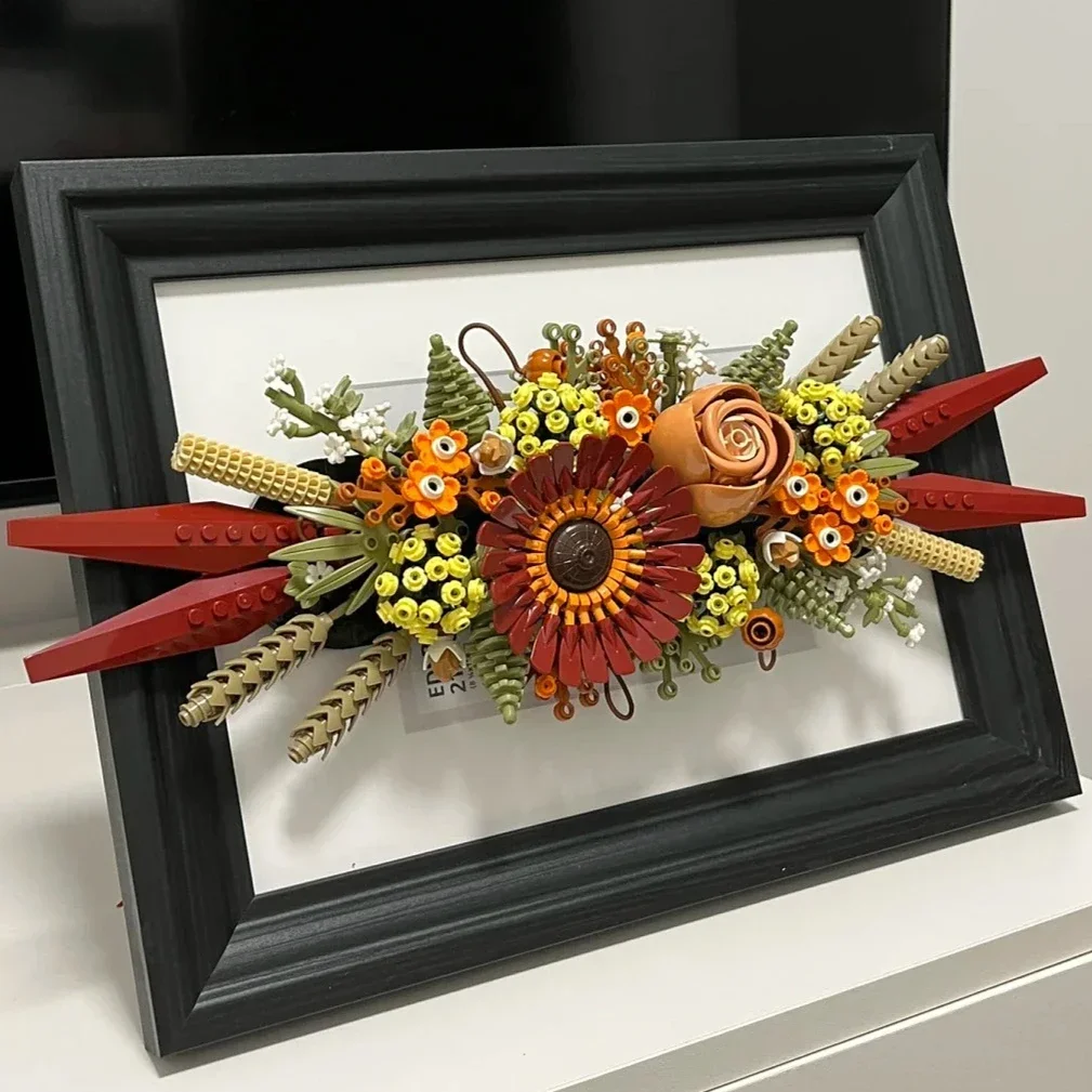 Romantic Love Bouquet Idea Dried Flower Centerpiece Bricks Toy Romantic Love Bouquet Idea Dried Flower Centerpiece Bricks Toy