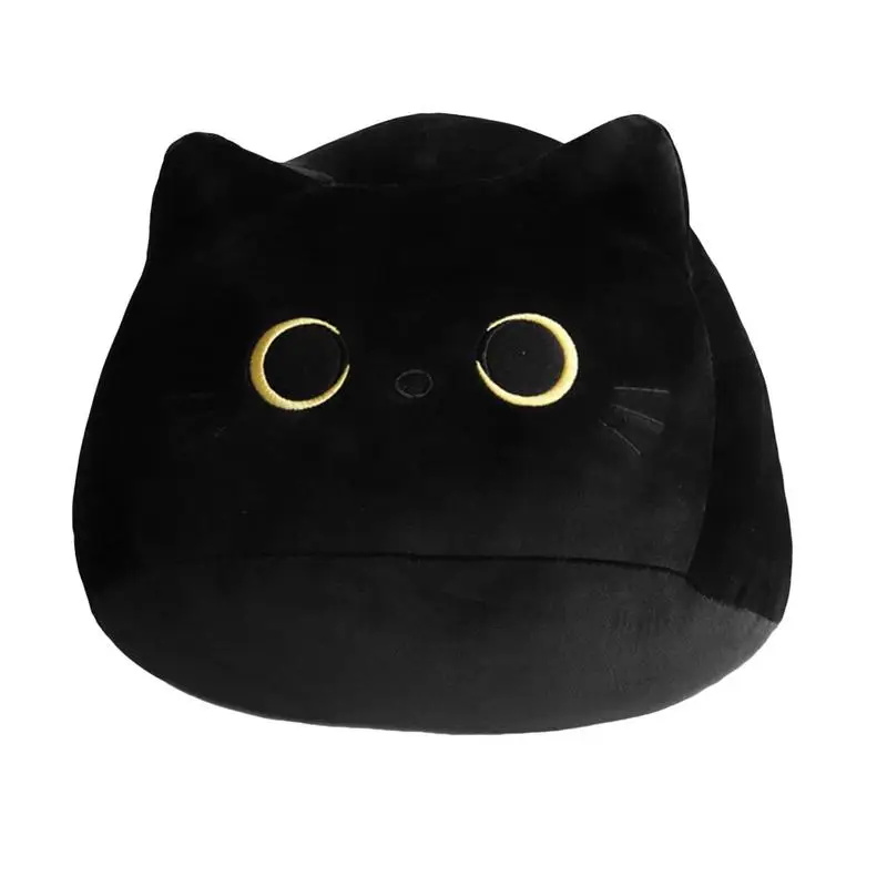 

Heatable Cat Plush Black Cat Plush Doll Cat Toy Soft Stuffed Animal Pillow Cute Animal Toy Pillow Cushion For Women Kids