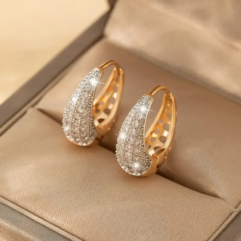 Crystal Zirconia Hollow Fashion Gold Color Hoop Earrings for Girls Women Sparkling Zircon Ladies Earring Party Jewlery 6 Mallzona S66930ddb55ae427f86a6854bfb1425c9M Crystal Zirconia Hollow Fashion Gold Color Hoop Earrings for Girls Women Sparkling Zircon Ladies Earring Party Jewlery Mallzona