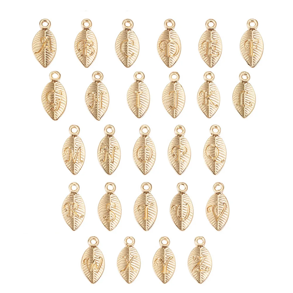 100pcs Alloy Pendants Leaf with Letter Alphabet Charm Light Gold Color For Jewelry Making Handmade DIY Bracelet Earring Necklace
100pcs Alloy Pendants Leaf with Letter Alphabet Charm Light Gold Color For Jewelry Making Handmade DIY Bracelet Earring Necklace