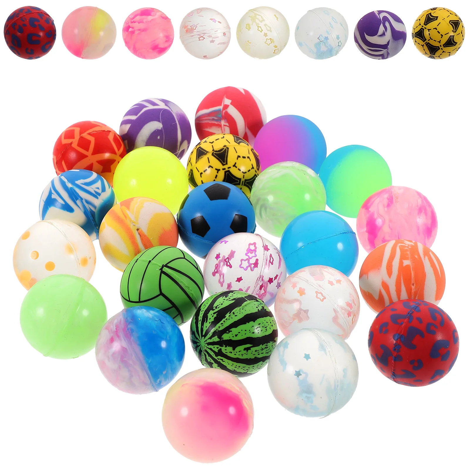 

50Pcs Kids Bouncy Balls Toys Mini Bouncing Balls Toys Party Favors Decompression Balls (Random Style)