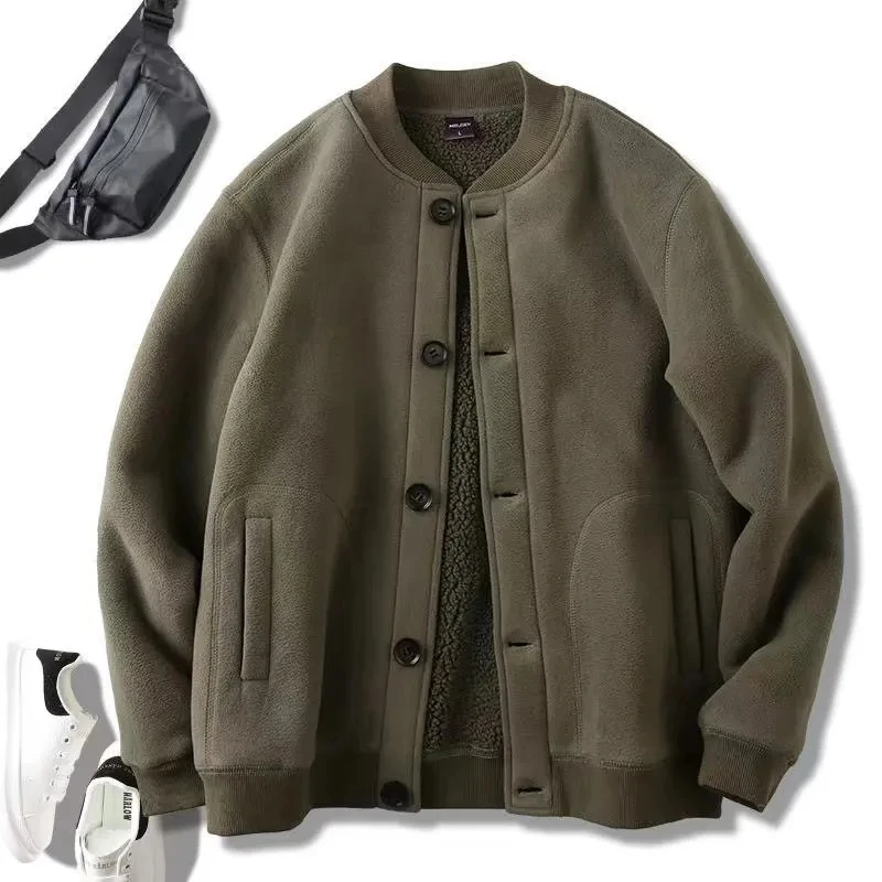 Men's Jacket Autumn Winter Polar Fleece Stitching Double Layer Stand Collar Thickened Single-breasted Solid Color Jackets Tops
Men's Jacket Autumn Winter Polar Fleece Stitching Double Layer Stand Collar Thickened Single-breasted Solid Color Jackets Tops