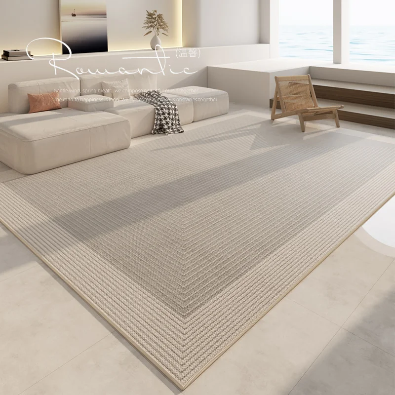 

Light Luxury Bedroom Bedside Plush Carpet Simple Lines Living Room Decoration Carpets Large Area Cloakroom Study Room Soft Rug