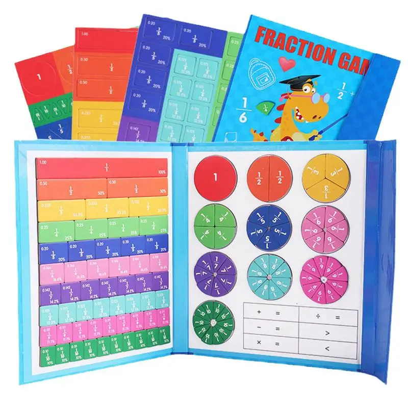 

Colorful Magnetic Fraction Tiles & Circles Bars Set Rainbow Math Manipulatives For Preschool Elementary School Education