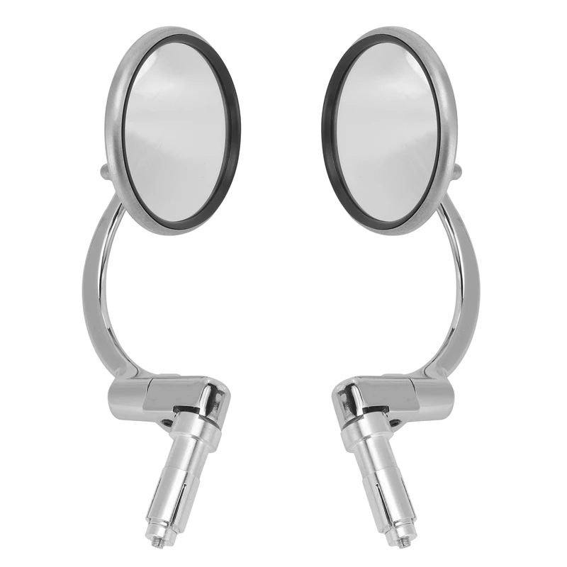 

2 Pcs Universal Chrome Round Rearview Mirrors Bar End Side Mirrors For Motorcycle Chopper Scooter Cafe Racer Accessories