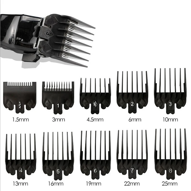 

10 Sizes Men Hair Clipper Limit Comb Salon Barber Cutting Guide Replacement Attachment Hair Trimmer Hairdressing Tools