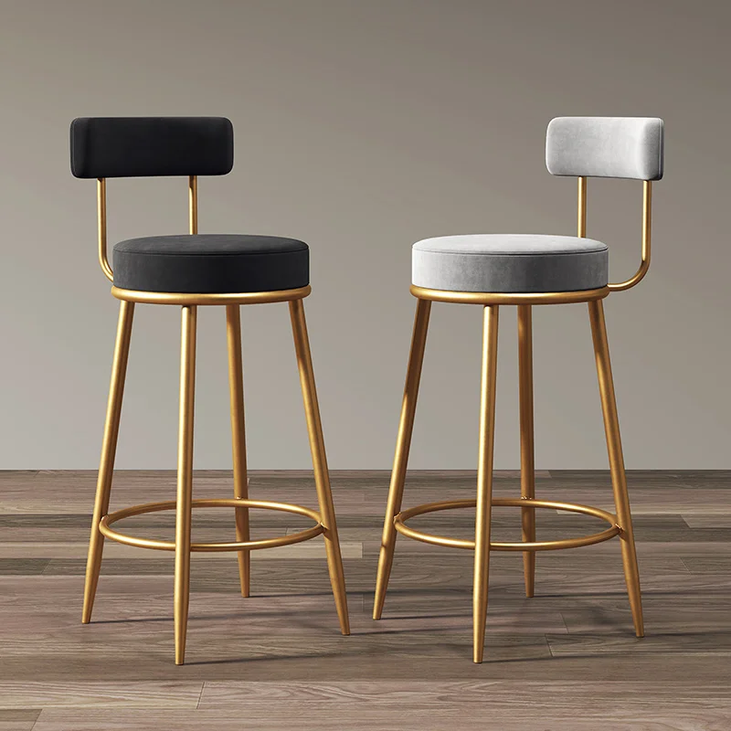

Высококачественный барный стул, металлические роскошные высококачественные современные кожаные высокие стулья для гостиной, европейские табуреты для бара, домашняя мебель