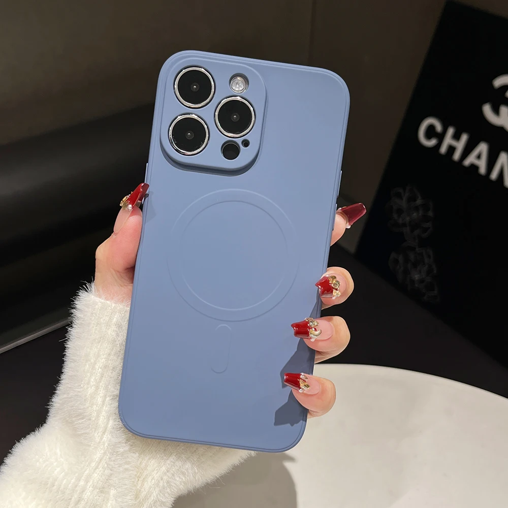 For Magsafe Magnetic Wireless Charging Case For iPhone 15 14 Plus 13 12 Mini 11 Pro XS Max XR X Flocking Lining Soft TPU Cover
For Magsafe Magnetic Wireless Charging Case For iPhone 15 14 Plus 13 12 Mini 11 Pro XS Max XR X Flocking Lining Soft TPU Cover