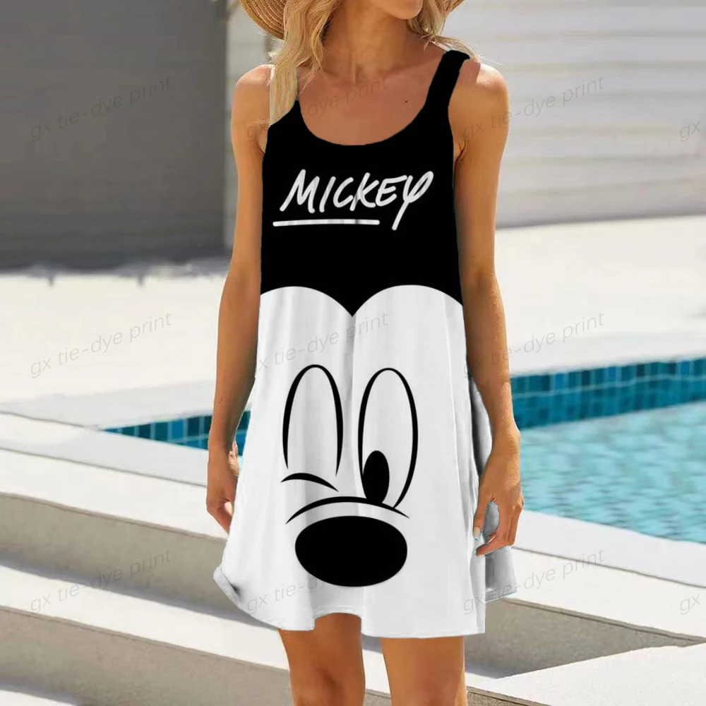Disney Minnie Mickey Mouse Sexy 3D Dyed Rainbow Straps Beach Dress Women Vintage Sling Beachwear Summer Fashion Party Dress
Disney Minnie Mickey Mouse Sexy 3D Dyed Rainbow Straps Beach Dress Women Vintage Sling Beachwear Summer Fashion Party Dress