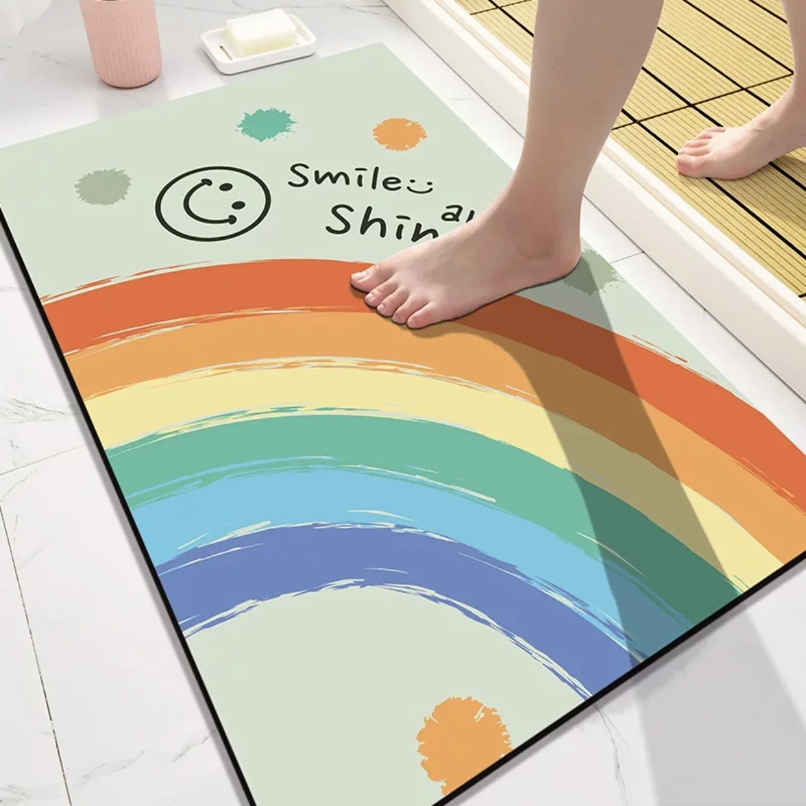 Soft floor mat, bathroom, toilet entrance, water absorbing and anti slip foot mat Rug 
Soft floor mat, bathroom, toilet entrance, water absorbing and anti slip foot mat Rug