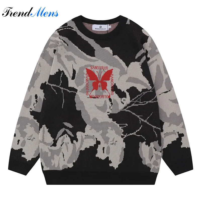 Мужской трикотажный свитер с принтом бабочки, Свободный Повседневный пуловер контрастной расцветки с длинными рукавами, Осень-зима
Мужской трикотажный свитер с принтом бабочки, Свободный Повседневный пуловер контрастной расцветки с длинными рукавами, Осень-зима