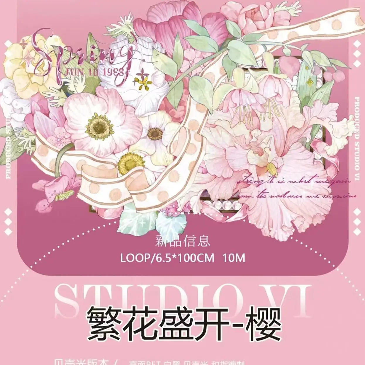 Vintage Floral Blooming-Sakura Washi PET for Card Making DIY Scrapbooking Plan Decorative Sticker
Vintage Floral Blooming-Sakura Washi PET for Card Making DIY Scrapbooking Plan Decorative Sticker