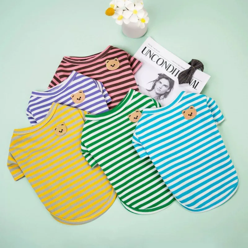 Summer Striped Dog Shirt Cotton Casual Pet Vest Comfortable Dog Costume Puppy T-Shirt Breathable Dog Clothes
Summer Striped Dog Shirt Cotton Casual Pet Vest Comfortable Dog Costume Puppy T-Shirt Breathable Dog Clothes
