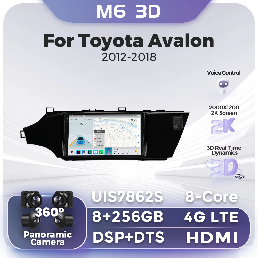 8 Core UIS7862S 8+256G Android Car Radio GPS Navigation Carplay 4G+WIFI Voice Control Car Multimedia For Toyota Avalon 2012-2018
8 Core UIS7862S 8+256G Android Car Radio GPS Navigation Carplay 4G+WIFI Voice Control Car Multimedia For Toyota Avalon 2012-2018