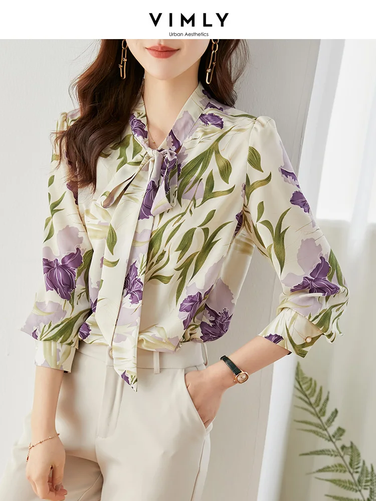 Vimly Bow V-neck Floral Print Chiffon Blouses for Women 2023 Autumn Chic Elegant Fashion Vintage Shirt Long Puff Sleeve Tops
Vimly Bow V-neck Floral Print Chiffon Blouses for Women 2023 Autumn Chic Elegant Fashion Vintage Shirt Long Puff Sleeve Tops