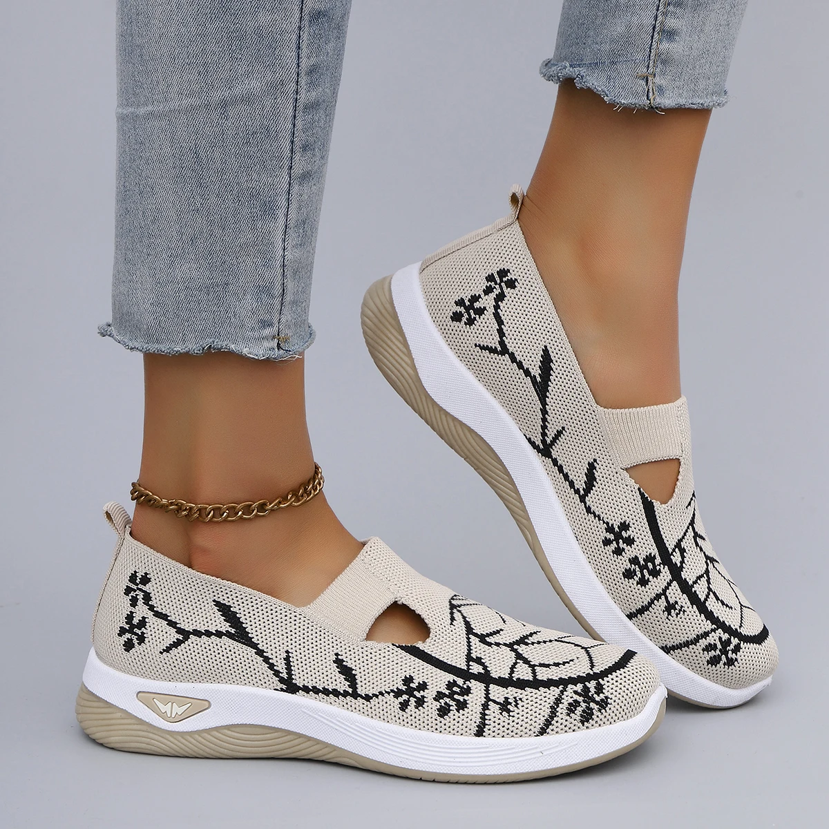 Spring New Women's Casual Sports Shoes Comfortable, Breathable, Lightweight, Wear Resistant Lazy Shoes, Soft Soled Flat Shoes 16 S66a77e0d9d3f47feb48768be58c4cd93s
