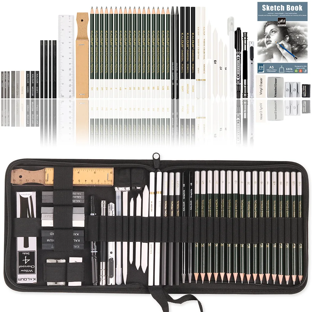 54 Pcs Professional Drawing Sketch Pencil Kit Including Sketch Graphite Charcoal Pencils Artists Beginners Art Painting Supplies
54 Pcs Professional Drawing Sketch Pencil Kit Including Sketch Graphite Charcoal Pencils Artists Beginners Art Painting Supplies