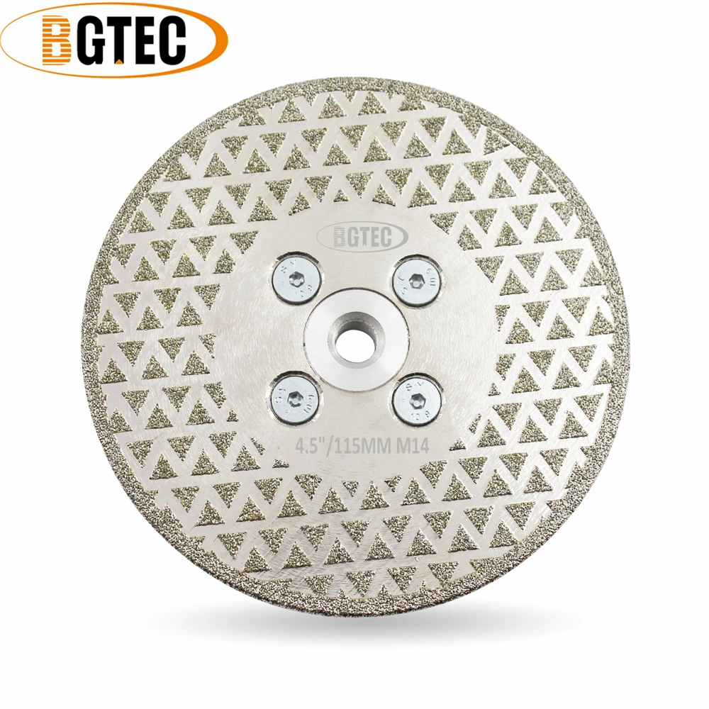 

BGTEC 1pc Dia115mm Double-Sided Diamond Cutting Grinding Disc Marble Granite Tile Stone M14 Flange Electroplated Sanding Plate