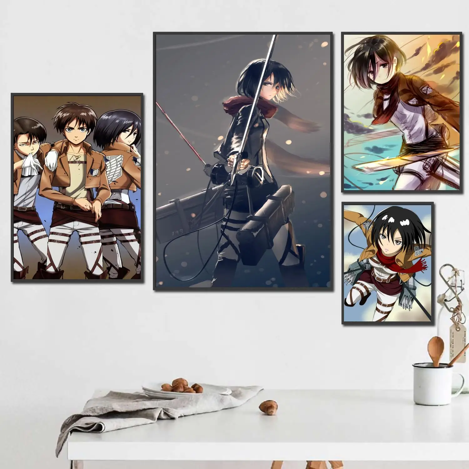 

mikasa ackerman cartoon 24x36 Decorative Canvas Posters Room Bar Cafe Decor Gift Print Art Wall Paintings