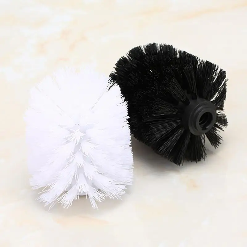 

Universal Replacement Toilet Brush Head Holder Round White And Black Ball Shaped Toilet Brushes Home Hotel Bathroom Accessories