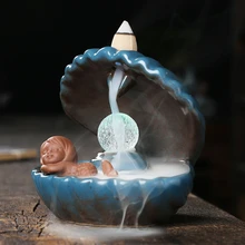LED Shell Mermaid Incense Burners Ceramic Smoke Waterfall Backflow Incense Burner Holders Fragrance Home Decoration Censers
LED Shell Mermaid Incense Burners Ceramic Smoke Waterfall Backflow Incense Burner Holders Fragrance Home Decoration Censers