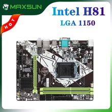 carte mère H81, composant pc, compatible avec processeurs Intel i7, i5, i3, pentium, celeron, LGA1150, DDR3 1150, socket LGA M-ATX, socket M.2=