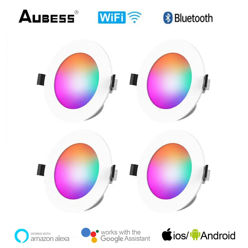 Tuya WiFi+BLE Smart LED Downlight 120V Dimming 9W RGB Recessed In LED Ceiling Downlight Light Work With Alexa Google Home
Tuya WiFi+BLE Smart LED Downlight 120V Dimming 9W RGB Recessed In LED Ceiling Downlight Light Work With Alexa Google Home