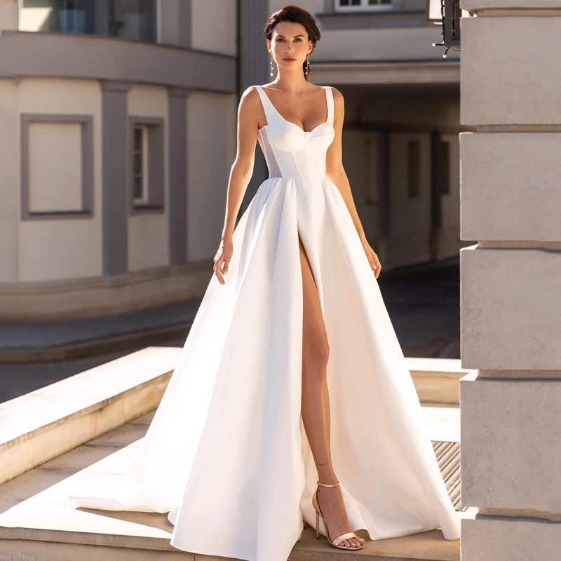 Eightree Elegant A-Line Wedding Dresses Sweetheart Side Slit Bride Dress Boho Beach Princess Wedding Evening Prom Gown Plus Size
Eightree Elegant A-Line Wedding Dresses Sweetheart Side Slit Bride Dress Boho Beach Princess Wedding Evening Prom Gown Plus Size