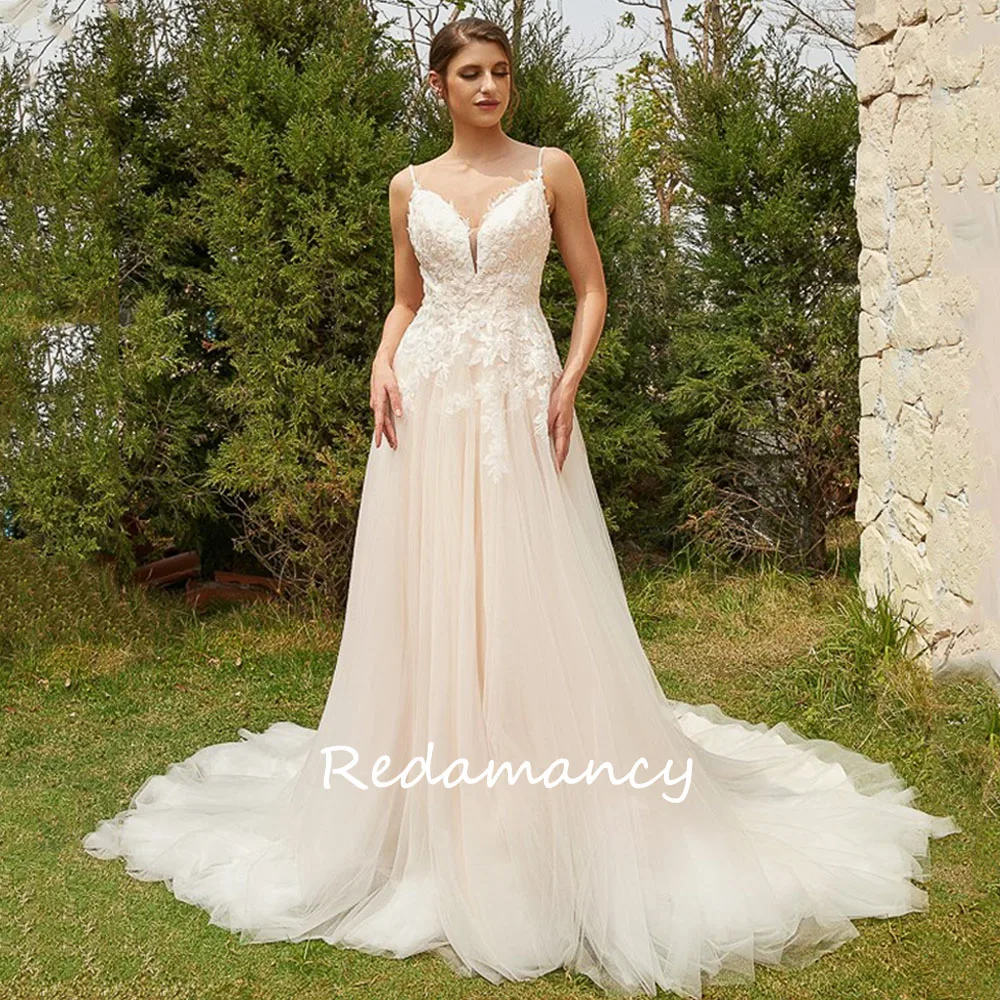 Redamancy Simple Sleeveless Tulle Wedding Dresses Boho Vestidos De Novia Beach A-LINE Backless Beach Lace Appliques Bride 2024
Redamancy Simple Sleeveless Tulle Wedding Dresses Boho Vestidos De Novia Beach A-LINE Backless Beach Lace Appliques Bride 2024