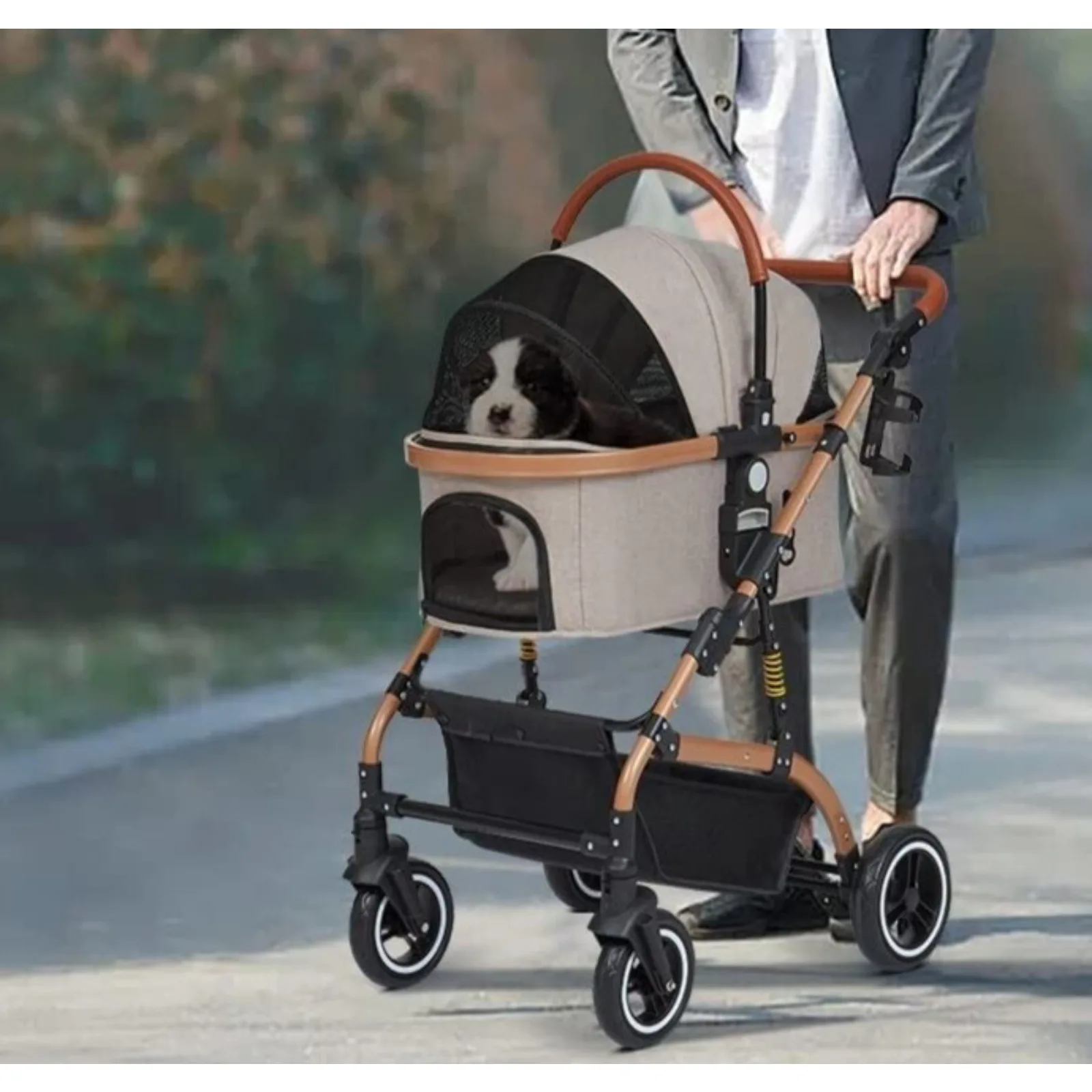 US Pet Stroller Premium 3-in-1 Multifunction 4 wheels Dog Cat Stroller for Large Medium Dogs Cats Aluminium Frame Folding
US Pet Stroller Premium 3-in-1 Multifunction 4 wheels Dog Cat Stroller for Large Medium Dogs Cats Aluminium Frame Folding
