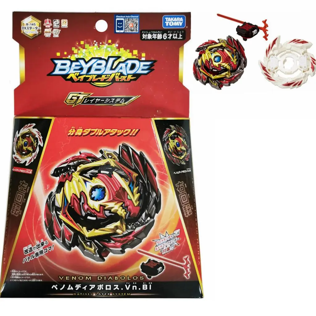 

Original Takara Tomy Beyblade Burst B-145 GT DX Starter Venom Diaboros.Vn.Bl Spin Top Toupie Beyblades B145