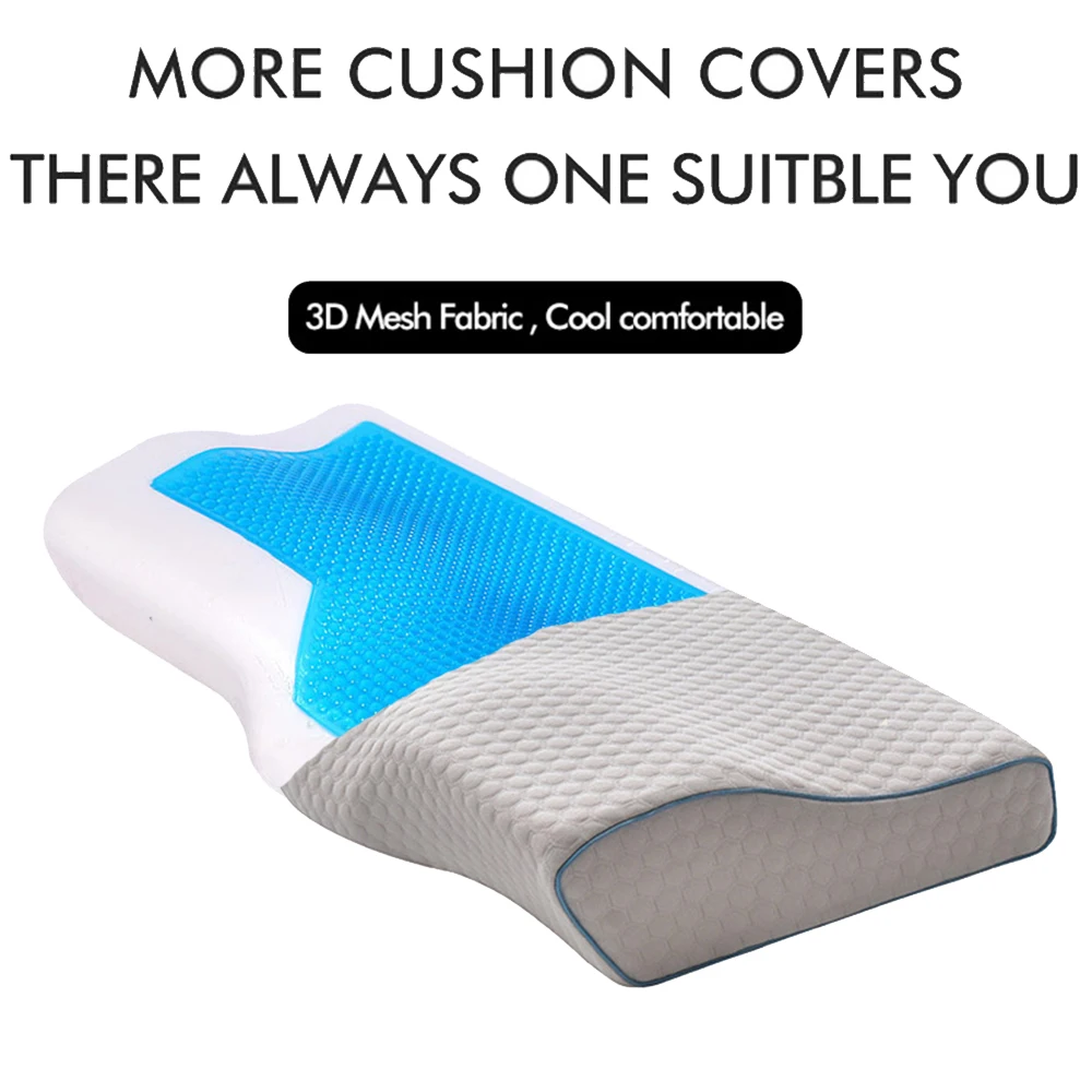 

Gel Butterfly Memory Foam Pillow Bedding Ice-Cool Slow Rebound Neck Pillows Soft Orthopedic Pillow For Neck Pain With Pillowcase