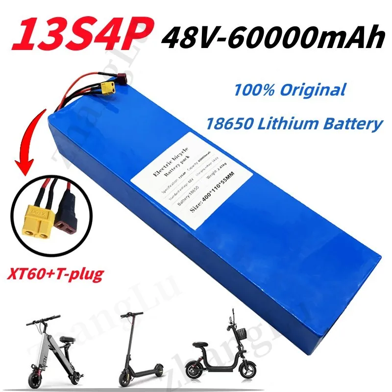 100% Original High-power Lithium-ion Battery Suitable for Electric Bicycles and Scooters, 13S4P, 48V, 60000 MAh, 54.6V BMS
100% Original High-power Lithium-ion Battery Suitable for Electric Bicycles and Scooters, 13S4P, 48V, 60000 MAh, 54.6V BMS