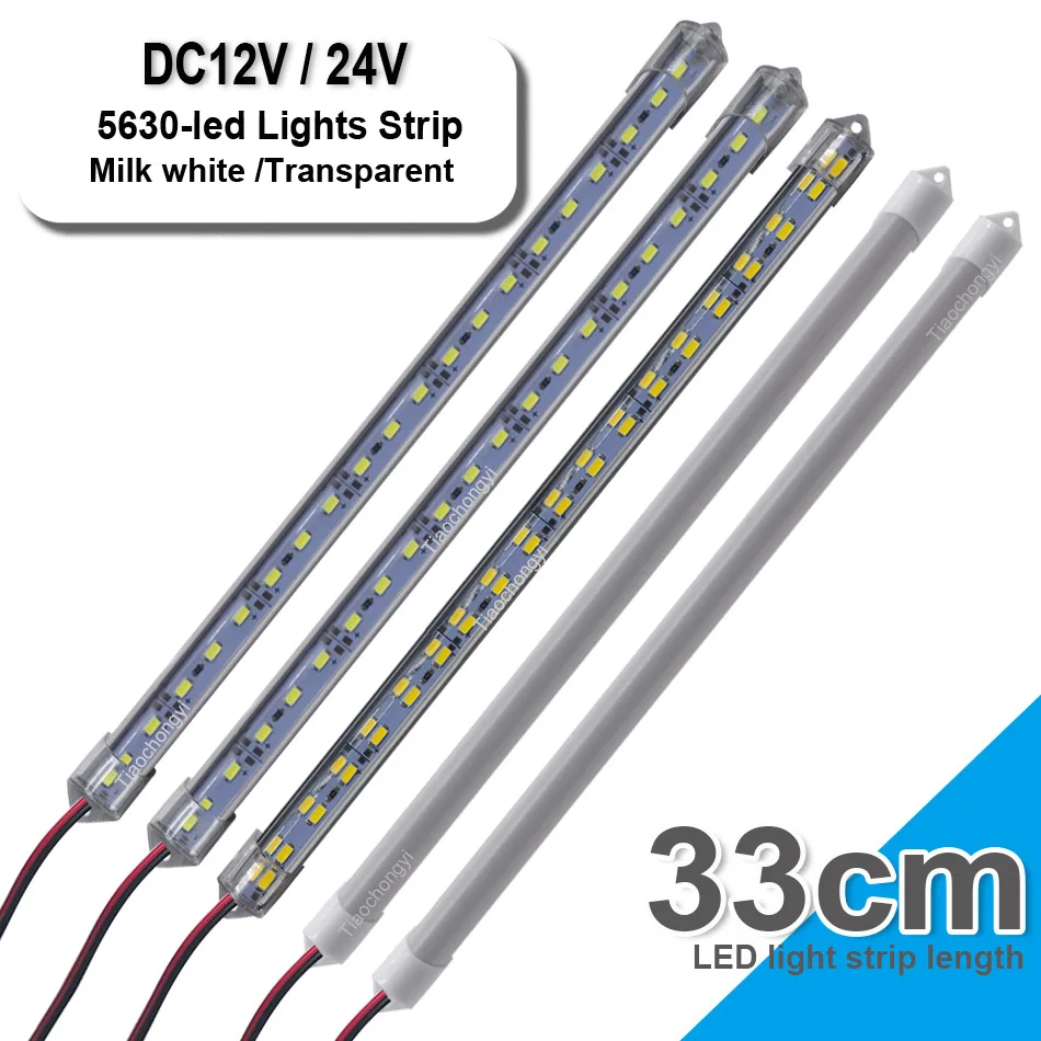 

DC12V/24V 24LEDs/48LEDs LED Light Strip 330mmX15mm Hard Rigid Tube Bar Lamp IP65 Waterproof 5630-led bead Lights Strips For DIY