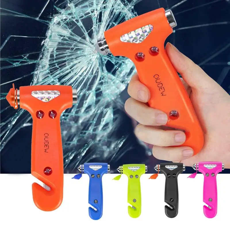 

Car Window Breaker Emergency Glass Break Tool For Vehicles Safety Hammer Tungsten Steel Tip Escape Tool With Seatbelt Cutter