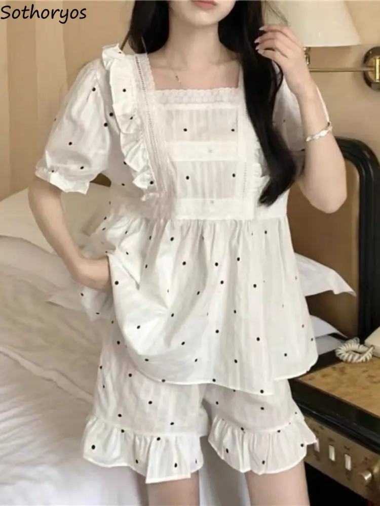 Pajama Sets Women Dot Simple Creativity Folds All-match Home Lovely Basics Popular Fashion Charming Delicate Comfort Daily Ins
Pajama Sets Women Dot Simple Creativity Folds All-match Home Lovely Basics Popular Fashion Charming Delicate Comfort Daily Ins