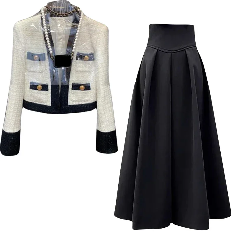 2023 New Little Fragrance Two Piece Set Streetwear Stylish V-Neck Tweed Jacket+High Waist A-Line Skirt With Split Wide Leg Pants
2023 New Little Fragrance Two Piece Set Streetwear Stylish V-Neck Tweed Jacket+High Waist A-Line Skirt With Split Wide Leg Pants