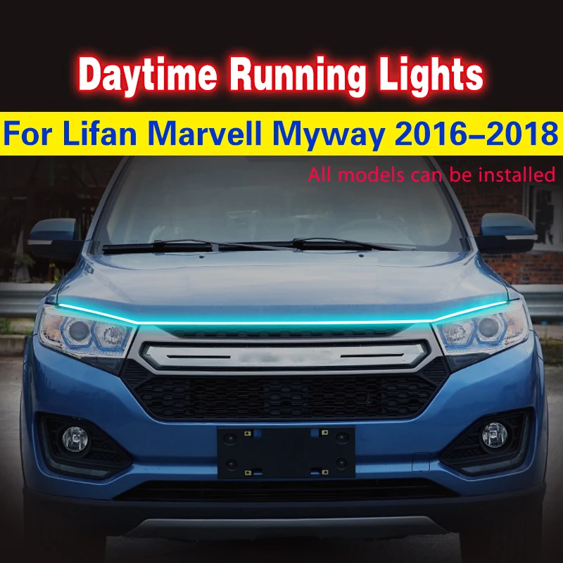 

1pcs Auto Led DRL Daytime Running Light Strip FOR Lifan Marvell Myway 2016-2018 Day Light 12V Universal Flexible Light Strip