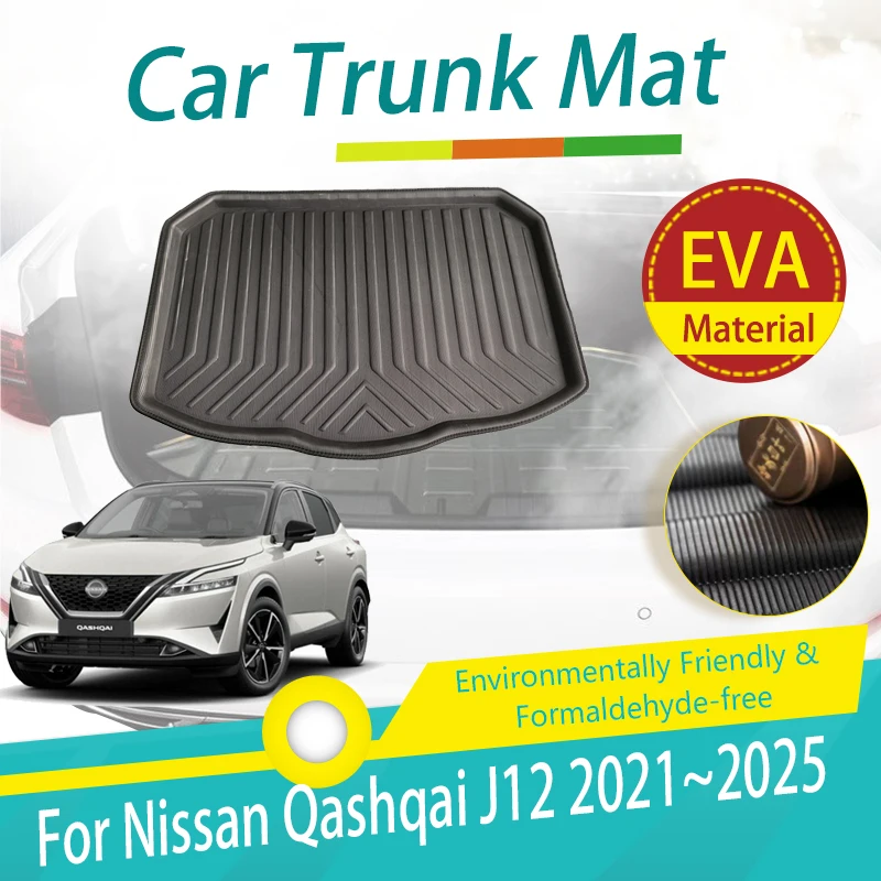 

Car Trunk Mats For Nissan Qashqai J12 2021 2022 2023 2024 2025 Anti-dirty Boot Carpet Cargo Pad Suitcase Rug Auto Accessories