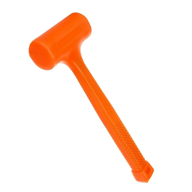 

1 PCS 1.5LB Ceramic Tile Floor Furniture Installation Shockproof Hammer Rubber Hammer Orange Inelastic Round Head Rubber Hammer