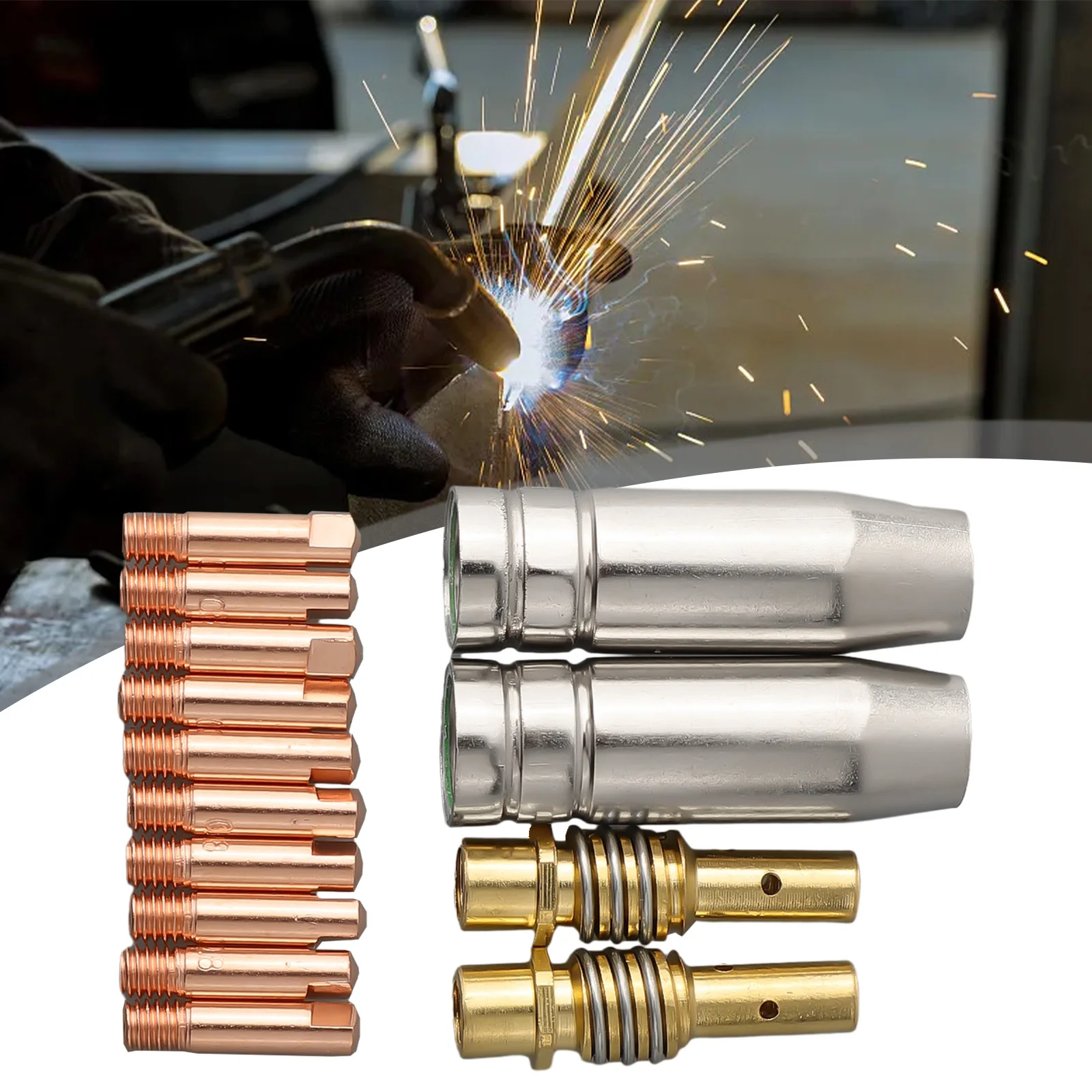 14 Pcs MIG/MAG Welding Torch Gas Nozzle M6 0.8 Mm Metal Replacement Accessories For Power Welding Soldering Equipment Parts
14 Pcs MIG/MAG Welding Torch Gas Nozzle M6 0.8 Mm Metal Replacement Accessories For Power Welding Soldering Equipment Parts