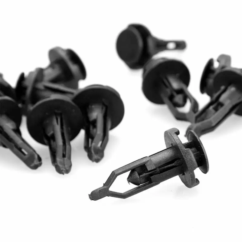 

100* 9mm Fender Bumper Retainer Rivet Fasteners Clips Durable Black Plastic Accessories Universal For Side Skirts/ Bumpers